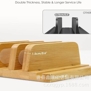 Bamboo Mobile Phone And <b>Tablet</b> <b>Stand</b> 22.6X16X16Cm Desktop Storage Rack For Office Use - Product Image 4