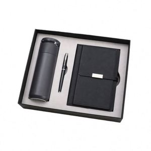 Promo Wholesale Luxury Business A5 <b>Journal</b> Water Bottle Set Customizable PU Leather A5 Notebook Gift Set With Pen, Thermal Mug - Product Image 1