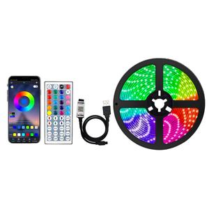 Bande lumineuse LED 5V 5050 RGB 12/30/60 LED/m avec télécommande sans fil 44 touches pour la décoration de paysages, résidences et chambres - Product Image 1