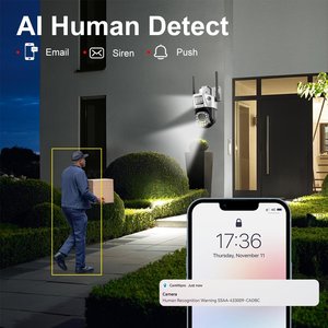 JideTech 2MP 4G ab çift Lens PTZ güvenlik kamera desteği iki yönlü ses AI insan algılama ve üç gece görüş modları - Product Image 5
