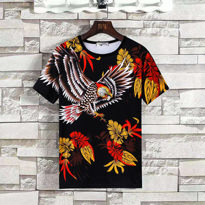 T-shirt Sportiva Casual da Uomo Girocollo a Manica Corta in Tessuto Intrecciato Stampa Digitale Tinta Unita Vestibilità Ampia 100% Poliestere Anti-Pilling - Product Image 5