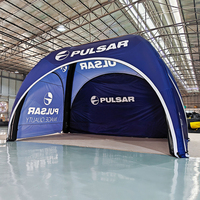 Tente gonflable publicitaire portable, hermétique, personnalisée, en forme de dôme bleu, pour événements publicitaires en extérieur