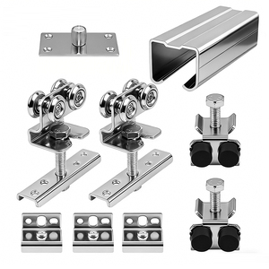 Sistema <span class=keywords><strong>de</strong></span> <span class=keywords><strong>Puerta</strong></span> <span class=keywords><strong>de</strong></span> <span class=keywords><strong>Garaje</strong></span> Colgante con Rieles <span class=keywords><strong>de</strong></span> Acero <span class=keywords><strong>de</strong></span> Diseño Moderno, Kit <span class=keywords><strong>de</strong></span> Accesorios <span class=keywords><strong>de</strong></span> Ruedas y Poleas Deslizantes (Resistentes al Óxido) para Almacenes y Hoteles - Product Image 4