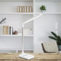 Nouveau design de lampe de bureau pliable à intensité variable pour la maison et le bureau avec support pour téléphone portable éclairage en métal alimentation CC flexible et simple