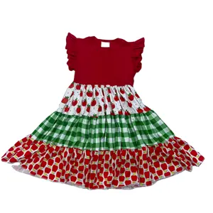 Qingli OEM Fashion Tiered Ruffle Dress For Kids Girls 2 To 14 Years Old