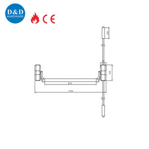 Presse en acier inoxydable EN1154 dispositif <span class=keywords><strong>anti</strong></span>-sortie hôtel évasion <span class=keywords><strong>panique</strong></span> <span class=keywords><strong>porte</strong></span> coupe-feu <span class=keywords><strong>barre</strong></span> transversale - Product Image 6