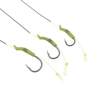 Lien d'hameçon de pêche à la carpe avec ligne enduite, montages de pêche prêts à l'emploi avec hameçon barbelé et bouchons de bouillettes - Product Image 5
