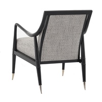 Fauteuil d'appoint minimaliste moderne scandinave contemporain en bois de chêne avec mousse à mémoire de forme, fauteuil de lecture compact pour chaise longue