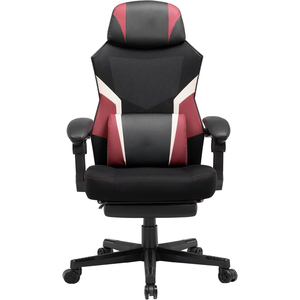 Chaise de jeu en gros AJUNION, chaise de jeu vidéo ergonomique en maille avec repose-pieds, réglable en hauteur, chaise d'ordinateur à dossier haut - Product Image 1