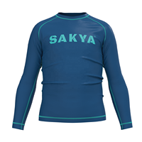 SAKYA BJJ Rash Guards Performance Youth Children Compression Shirts Short Sleeve Anti-UV Unisex Jiu Jitsu MMA Surfing Wear 220g