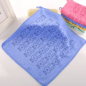 New fashion printed cartoon bear shape washcloth hand face towel for bathroom 40*40cm 350gsm microfiber polyester towels