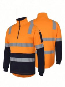 Tenues de travail unisexes 100 % coton, haute visibilité, réfléchissantes, avec logo personnalisé, imprimées en sérigraphie, anti-plis, ensemble complet pour - Product Image 2