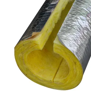 레인 드 페로 유리 울 절연 파이프 라인 쉘 섬유 유리 파이프 48kg /m3 일반 유리 울 파이프