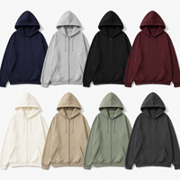 Sweat à capuche zippé pour homme avec logo personnalisé, en molleton bouclette tricoté, respirant, décontracté, pour l'hiver