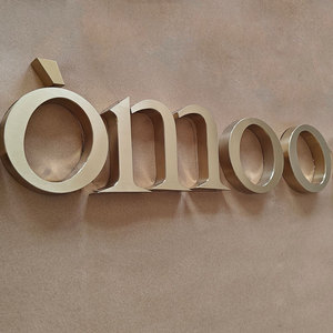 Tùy chỉnh nhôm thư kênh chải thép không gỉ 3D kim loại phẳng cắt ra dấu hiệu xây dựng lên Thư Văn phòng logo thương mại dấu hiệu - Product Image 6