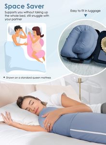 Oreiller de <span class=keywords><strong>grossesse</strong></span> en forme de C avec housse en coton, soutien du <span class=keywords><strong>ventre</strong></span> et du dos, pour le sommeil prénatal et la récupération postnatale - Product Image 2