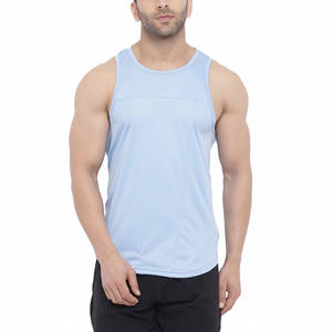 Haut de gymnastique à compression pour hommes, vêtements de sport à logo personnalisé, chemise de course, gilet de sport sans manches, t-shirt de fitness à séchage rapide - Product Image 1