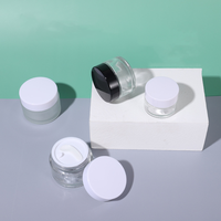 Pot à crème transparent en verre givré 50g 100g 150g – Jolies bouteilles vides pour crème cosmétique