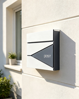 Boîte aux lettres murale moderne, étanche et antivol pour maison, bureau, villa, en acier thermolaqué gris anthracite avec design POST
