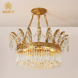 Lustre de plafond de luxe pour hall d'hôtel, design <span class=keywords><strong>baroque</strong></span> français en laiton européen, par Jewellerytop - Product Image 1