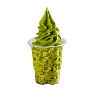 Modèle de crème glacée Sundae factice pour vitrine, dégradé bicolore, saveurs matcha et fraise - Product Image 1
