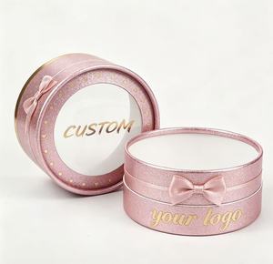 Tubo de Papel Rosa Brillante Personalizado con Ventana Transparente, Impresión en Lámina Dorada, Embalaje Reciclable para Cosméticos y Regalos - Product Image 3