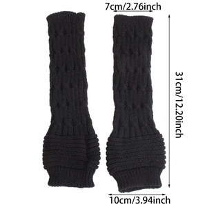 Moufles d'hiver pour femmes-Manchettes en tricot-<span class=keywords><strong>Fine</strong></span> Casual Soft Girls Goth Clothes Punk Gothic Long Fingerless Gloves - Product Image 6