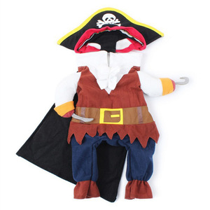 Divertido disfraz de Halloween para mascotas, traje de pirata para perros pequeños, gatos y perros, ropa de Cosplay, disfraz de Halloween, sombrero de pirata - Product Image 2