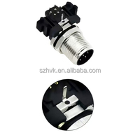M12 90-degree Bend Needle PCB Board Welding Socket Connector Aviation Plug Matching Male-female Sockets 5-pin Multi-core