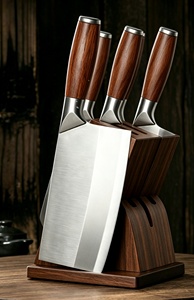 High-quality Forged Stainless Steel Three-piece <b>Set</b> <b>sharp</b> Slicing Chopping Meat <b>Knives</b> Ambidextrous Brushed Finish Modern Style - Product Image 4