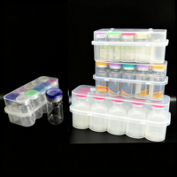 Kotak Penyimpanan Vial Plastik Transparan 2x3ml Grosir untuk Peptida, Wadah Penyimpanan 3ml, Tempat Vial Plastik