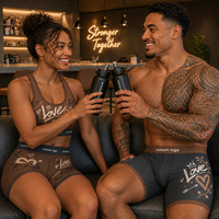 Sous-vêtements pour femmes imprimés Graffiti Love, directement de l'usine : Culottes douces et respirantes, soutien-gorge de sport élastique dos nageur, shorts de sport, sous-vêtements pour couples