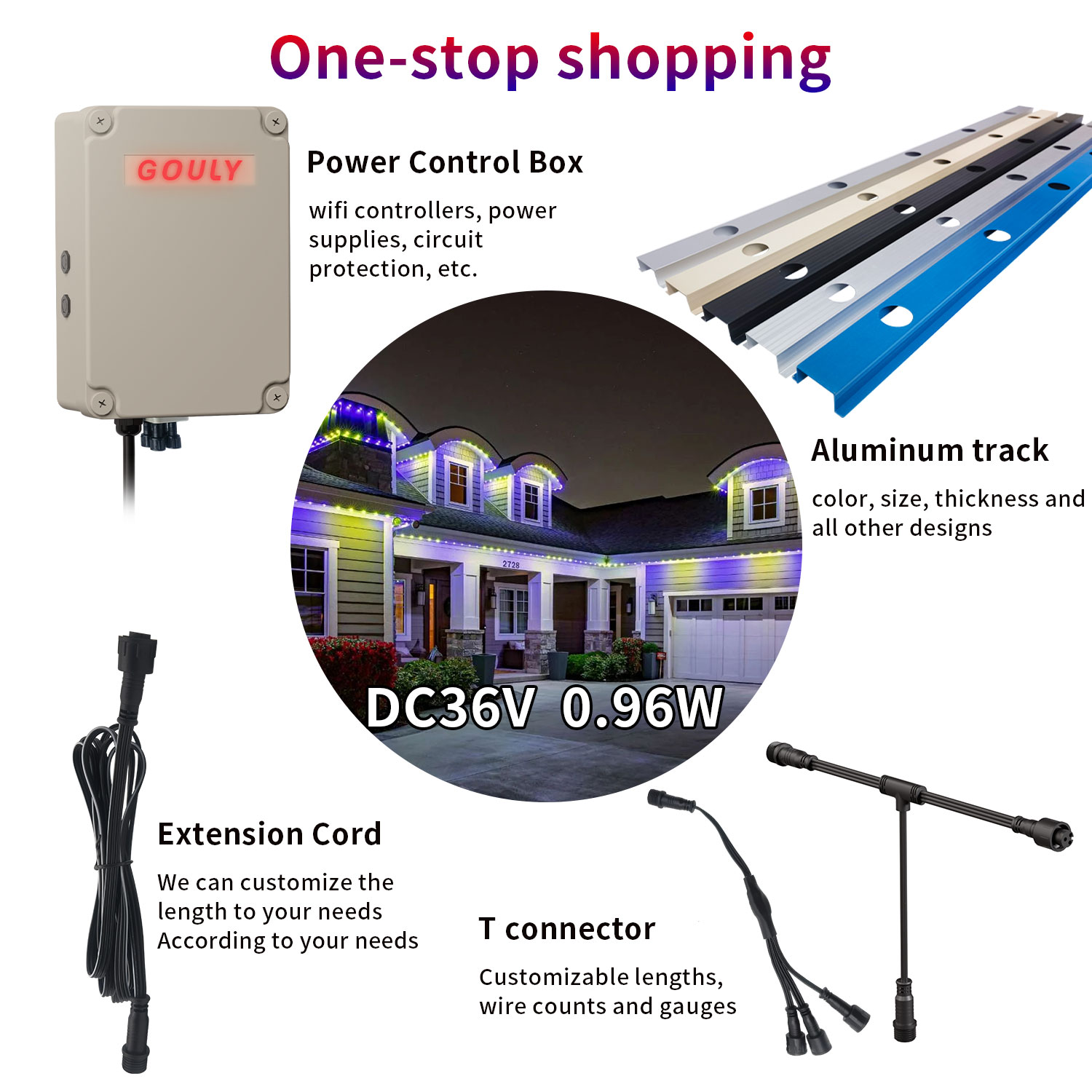 Gouly GLMD176-RGBW-7604-24V/36V IP68 Permanent Outdoor LED Pixel Light - RGBW Smart Holiday Lighting