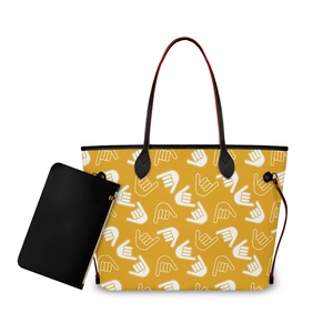 Borsa a Spalla Personalizzata con Stampa del Segno Shaka, Borsa Grande in PU per Donna con Borsa Piccola Inclusa, Moda - Product Image 3