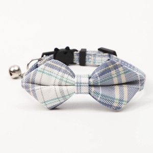 Collier à carreaux pour chat avec nœud papillon, sangle réglable avec clochette, en coton à carreaux pour petits chats, usage quotidien toutes saisons - Product Image 6