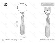 Corbata Elástica Brillante de 6.5*28cm, Plateada, Satén Sólido, para Fiestas y Uso Casual - Product Image 3