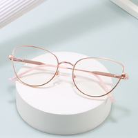 Lunettes de vue rétro BK T8042 anti-lumière bleue pour femmes, monture en métal, UV400, verres optiques, or noir, mode vintage