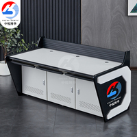 Console de Commande Moderne pour Centre de Surveillance de Sécurité, Poste de Contrôle pour Salle de Diffusion, Bureau Modulaire Extensible en Métal et Fer
