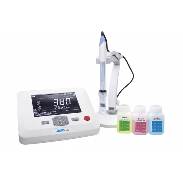 IKEME Laboratory Table Top ph Probe Meter Water Quality Tester Food ph Cosmetic Meter Tds Ec Salinity Benchtop Digital ph Meters