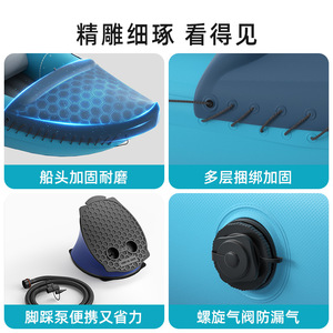 Kayak gonflable 3,1-4m pour 2 personnes, durable et portable, pour les lacs, les rivières, la pêche et les loisirs - Product Image 3