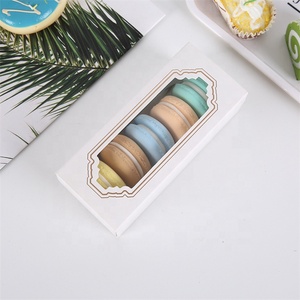 Customized Paper Gift Package Box Macaron Dessert Cookie Food Box Macaron Packaging Box with Clear Window