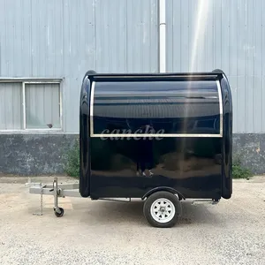Chariot de vente ambulant de haute qualité, 2,2 m, noir, pour bagels, biscuits, desserts, camping, remorque, camion de cuisine mobile - Product Image 5