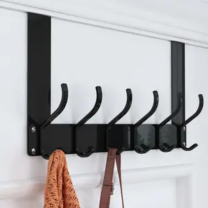 Factory Supply over door towel rack clothes hanging holder rack metal stainless steel over the door hook hanger