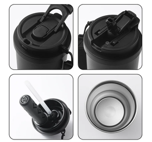 Custom Logo Stainless Steel Vacuum Insulated Travel Tumbler with Straw <b>Tea</b> <b>Infuser</b> Leakproof Lid and Wrist Strap - Product Image 6