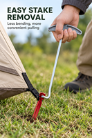 Outil de démontage de piquets de tente en acier avec extracteur de piquets pour le camping - Utilisation toutes saisons, pratique pour la pose et le démontage de tente