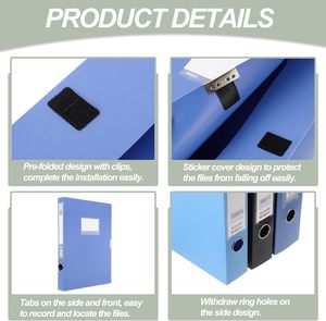 Clip per Carta A4 Personalizzate, Scatole Portadocumenti in <span class=keywords><strong>Plastica</strong></span> Blu A4, Cartelle Portadocumenti, Scatole per Archivio con Coperchio - Product Image 3