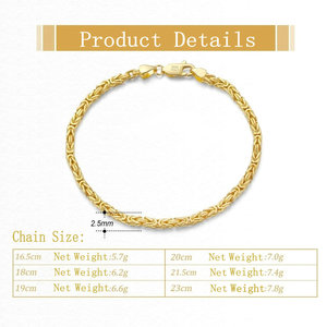 Bracciali a Catena Bizantina Piatta in Argento Sterling 925 Femmes 2.5 mm R.GEM. Gioielli da Uomo Placcati in Oro Stile Italiano, Vendita Calda - Product Image 3