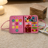 Livre sensoriel Montessori portable en feutre pour bébés, livre d'activités éducatives précoces, livre d'autocollants magiques pour enfants