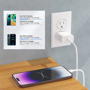 Adaptador de cargador de pared blanco nieve 20W estándar enchufe de la India para Apple <span class=keywords><strong>iPhone</strong></span> Samsung Galaxy Oneplus Redme - Product Image 3