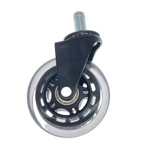 Roue universelle 11*22mm 3 "tige d'insertion roue <span class=keywords><strong>de</strong></span> <span class=keywords><strong>roulette</strong></span> transparente en PU <span class=keywords><strong>pour</strong></span> <span class=keywords><strong>chaise</strong></span> <span class=keywords><strong>de</strong></span> bureau - Product Image 1